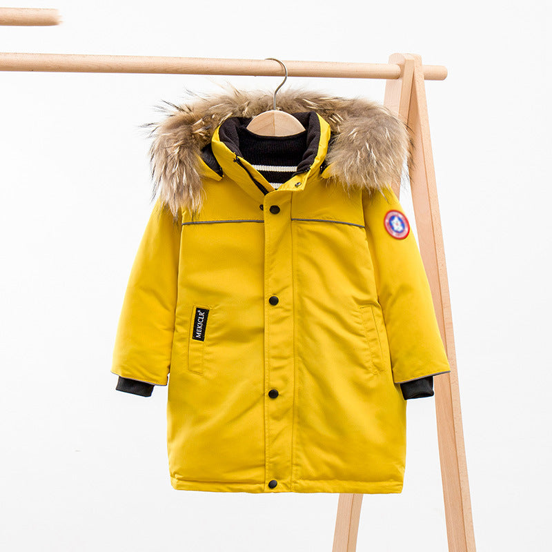 Kids Winter Coats Puffer Jacket down Coat Children's down Jacket Men's Big Fur Collar Children's Western Style