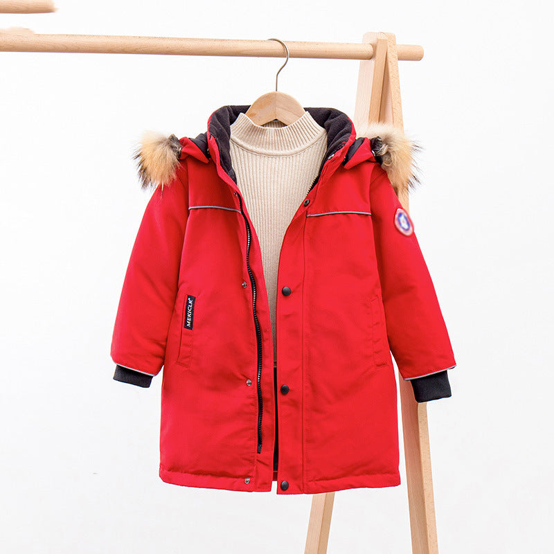 Kids Winter Coats Puffer Jacket down Coat Children's down Jacket Men's Big Fur Collar Children's Western Style