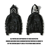 Shark Print Hoodie Fashion Brand Shark Skull Dark Sweater Street Fashion Large Size Coat