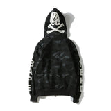 Shark Print Hoodie Fashion Brand Shark Skull Dark Sweater Street Fashion Large Size Coat
