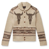 John Dutton Jacket Jacquard Long-Sleeved Coat Long-Sleeved Lapel Cardigan Sweater