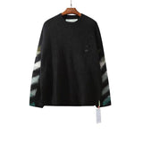 Off White Winter Sweaters Autumn and Winter Fashion Arrow Color Matching Men's Knitted Sweater