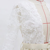 Women Lace Wedding Dress Bow Lace-up Backless Tutu Dress