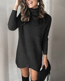 Sweater Dress Outfit With Tights 2 Piece Set Autumn Knitwear Pullover Dress Sweater