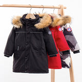 Kids Winter Coats Puffer Jacket down Coat Children's down Jacket Men's Big Fur Collar Children's Western Style