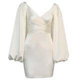 Women Summer Dresses Mini Dress Autumn Winter Sexy Women's Solid Color Short Skirt Dress