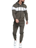 Men Tracksuit Set Jogging Suits Mens Winter Men's Exercise Workout Outfit Color Matching Men's Casual Suit