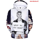 Justin Bieber Justice World Tour Hoodie Justin Bieber3d Pattern Full Color Hooded Sweater