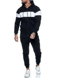 Men Tracksuit Set Jogging Suits Mens Winter Men's Exercise Workout Outfit Color Matching Men's Casual Suit