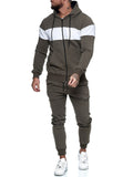 Men Tracksuit Set Jogging Suits Mens Winter Men's Exercise Workout Outfit Color Matching Men's Casual Suit