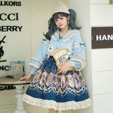 Gothic Lolita Harajuku Style Clothing Lolita Small Skirt SK Vintage Court Style Skirt Autumn and Winter Cloak