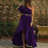 Homecoming Dresses Women's Evening Dress Autumn and Winter Retro Long Dress Solid Color Dress