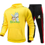 Rick and Morty Tracksuit Pullover Hoodie Sweatshirts Men and Women Sports Hooded Sweatshirt and Sweatpants Printing Suit Casual and Comfortable