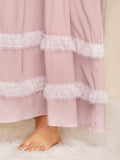 Women Plus Size Maxi Dresses Lace Stitching Dress