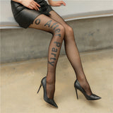 Women Legging Summer Printed Pantyhose C Letter