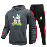 Rick and Morty Tracksuit Pullover Hoodie Sweatshirts Men and Women Sports Hooded Sweatshirt and Sweatpants Printing Suit Casual and Comfortable