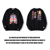 Shark Print Sweatshirts Shark Head Tiger Head Printed Pullover Sweatshirt round Neck Bottoming Shirt