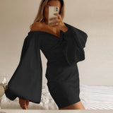 Women Summer Dresses Mini Dress Autumn Winter Sexy Women's Solid Color Short Skirt Dress