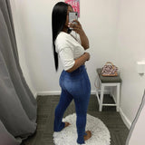 Women plus Size Jeans Fashion Slim Fit Slit Jeans
