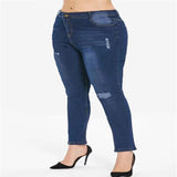 Women Plus Size Jeans Ripped Skinny Stretch Jeans for Women