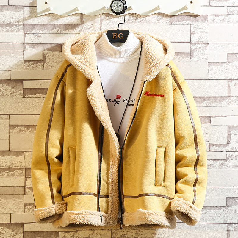 Bane Coat Lamb Wool Hooded Cotton-Padded Coat