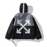 Off White Winter Coat Autumn and Winter Off Waterproof Windproof Reflective Riding Cotton-Padded Coat