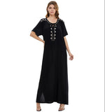 Muslim Women Stylish Kashibo Abaya Muslim Ladies Long Gown Islamic Clothing Jilbab Jalabiya Black Loose Dress