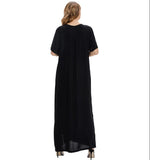 Muslim Women Stylish Kashibo Abaya Muslim Ladies Long Gown Islamic Clothing Jilbab Jalabiya Black Loose Dress