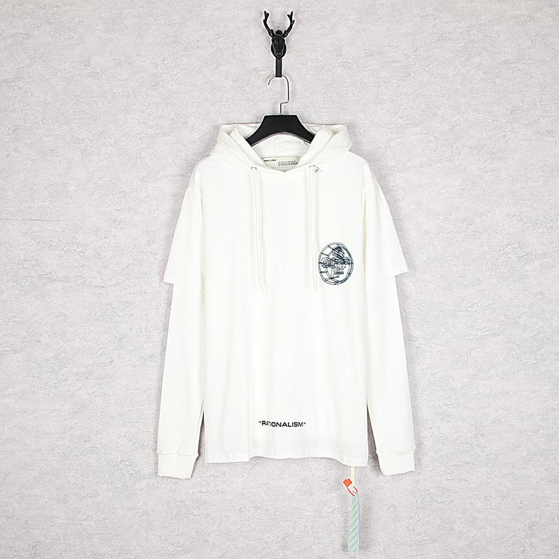 Off White Hoodie Ow Hooded Sweater Large Size Casual Men's Jacket Owt