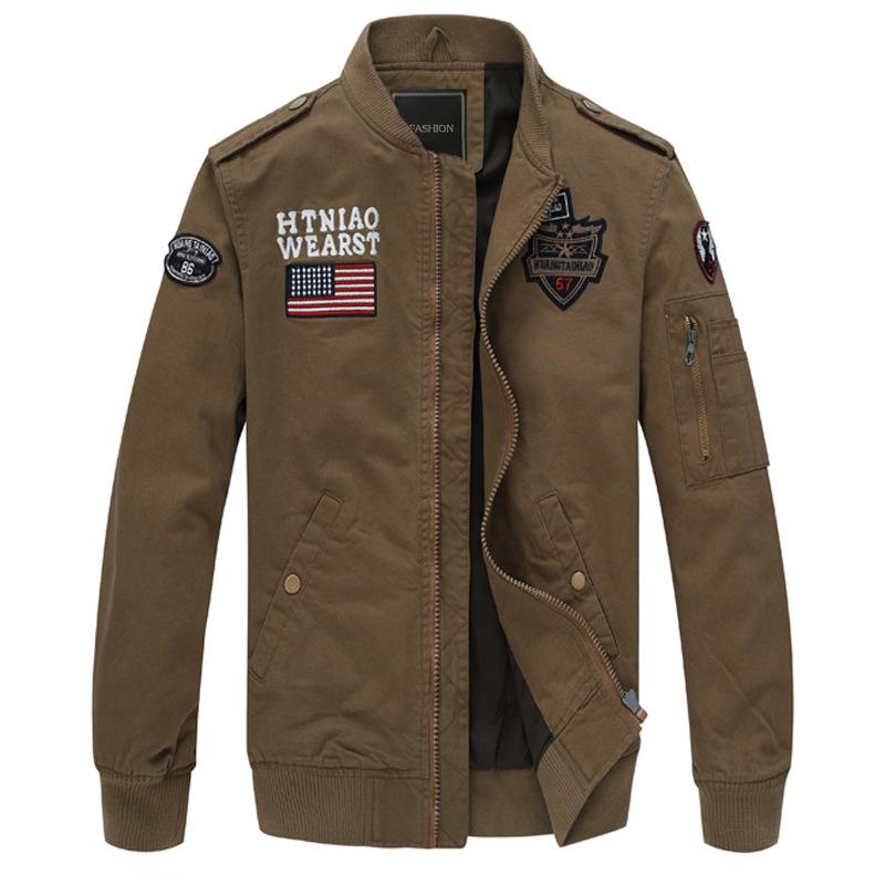 Men Fit Bomber Jacket Windbreaker Moto Street Coat Fall German Air Force One Casual Cargo Pants plus Size Jacket Outdoor