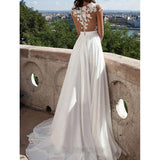 See through Wedding Dress Sexy Lace Split Evening Dress