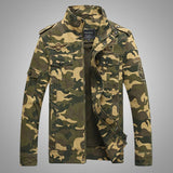 Men Fit Bomber Jacket Windbreaker Autumn Camouflage Workwear Jacket Stand Collar Military Uniform for men