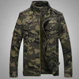 Men Fit Bomber Jacket Windbreaker Autumn Camouflage Workwear Jacket Stand Collar Military Uniform for men