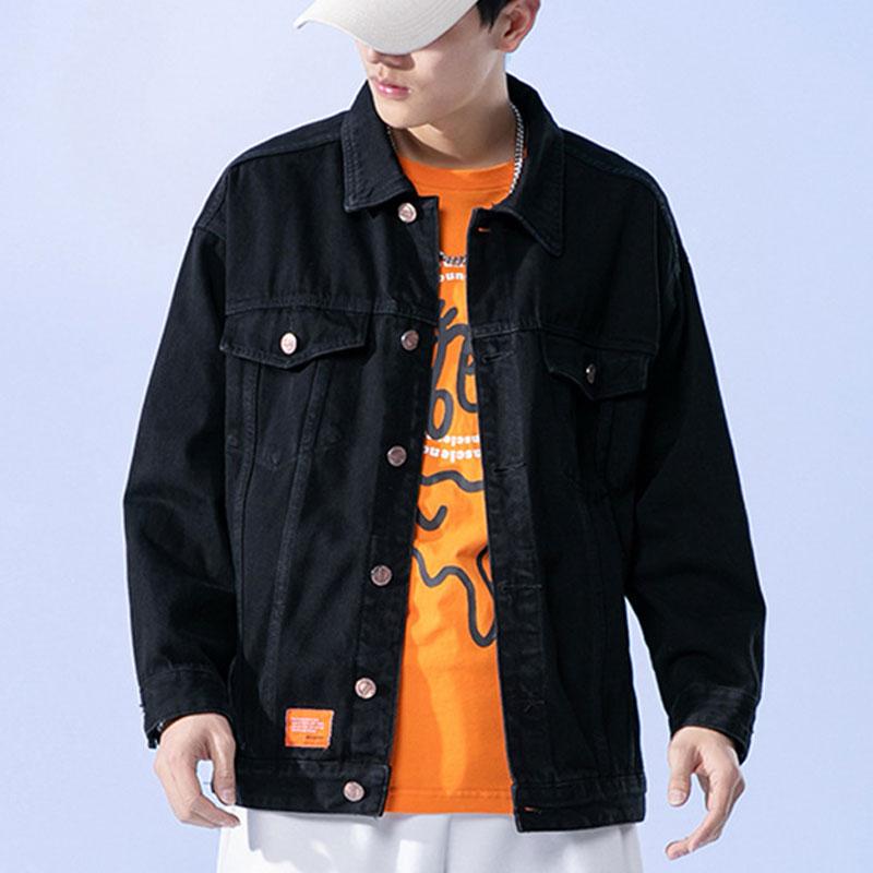 Men's Spring Denim Jacket Loose plus Size Top Retro Lapels Casual Jacket Men Denim Jacket