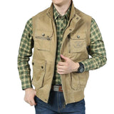 Men Utility Vest Work Zipper Tactical Work Vest Slim Pocket Jacket Vest Outdoor Casual Casual and Comfortable