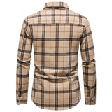 Mens Flannel Jacket Flannel Plaid Shirt Men's Coat Thickened Casual Shirt Men