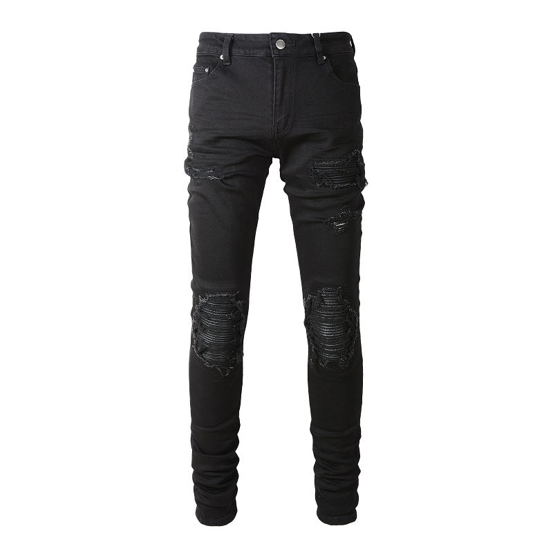 Amiri Jeans Casual Hip Hop Wash Splash-Ink Painted Slim Jeans Casual Fashionable 8520