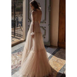See through Wedding Dress Women's Dress Sexy Deep V See-through Formal Dress