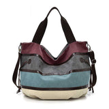 The Teacher Tote Canvas Shoulder Bag Women's Colored Mosaic Crossbody Striped Hand-Carrying Women's Bag