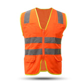 Men's Vest Safety Vests With Pockets Reflective Clothing For Outdoor Work