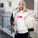 Yankees Letter Jacket Winter Loose Jacket Coat Hooded Baseball Uniform Coat
