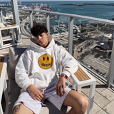 Smiley Face Hoodie Smiley Face Biber Hooded Sweater Men and Women Loose