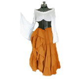 Vintage Empire Waist Dress Renaissance Medieval Long Sleeve Dress