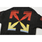 Off White Sweater Men's Women's OW Color Arrow Coat Sweater Owt Cardigan Zipper Hooded
