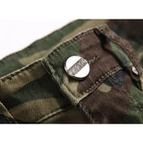 J Shaped Jeans Men's Jeans Slim Straight Camouflage Motorcycle plus Size