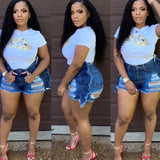 Women Distressed Denim Jeans Ripped Jean Ripped Jeans Pleated Shorts for Women