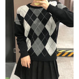 Preppy Aesthetic Outfits Knitwear round Neck Knitwear Pullover Long Sleeve Sweater