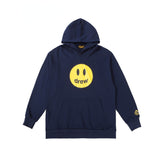Smiley Face Hoodie Smiley Face Biber Hooded Sweater Men and Women Loose