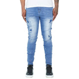Stacking Jeans Slim Trouser Skinny Jean Fashionable Trendy Skinny Men's Jeans Large Size Retro Sports Trousers
