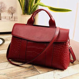The Teacher Tote Genuine Leather Alligator Print Handbag Large Capacity Ladies Bag Crossbody Shoulder Bag for Women